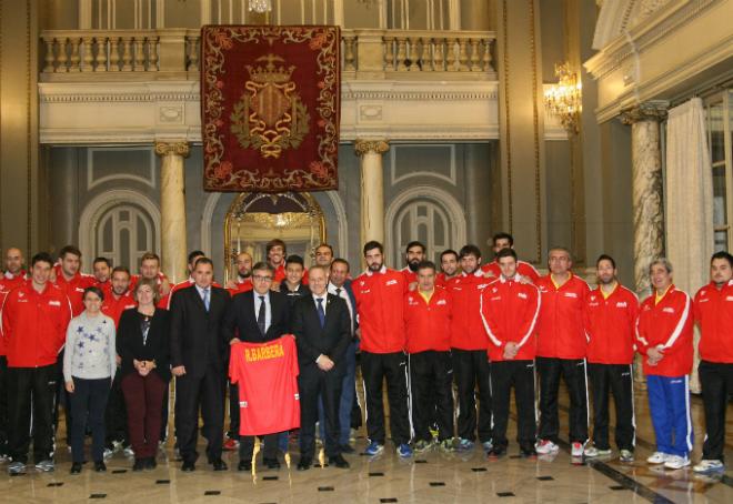 La Selección Española fue recibida en el Ayuntamiento de Valencia.