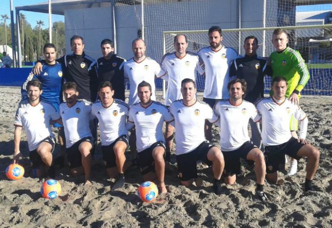 El equipo de Valencia CF de Fútbol Playa.