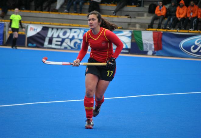 Lola Riera en un partido con la Selección.