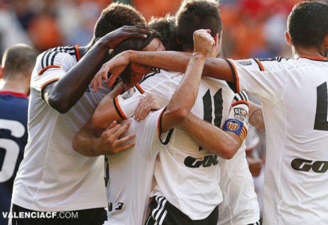 Alegría del Valencia Mestalla en el Antonio Puchades. (Foto ValenciaCF.com)