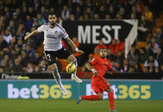 Al Valencia se le escapó el partido del Barcelona en el último minuto y mereció más. (Foto: A. I.)
