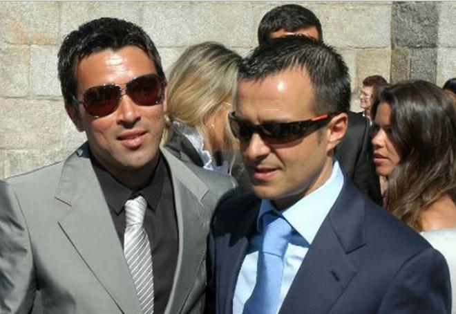 El ex futbolista del Barça, Deco, junto a su 'jefe', Jorge Mendes.