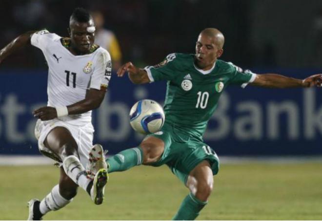 Feghouli, en el partido que Argelia perdió por 1-0 frente a Ghana