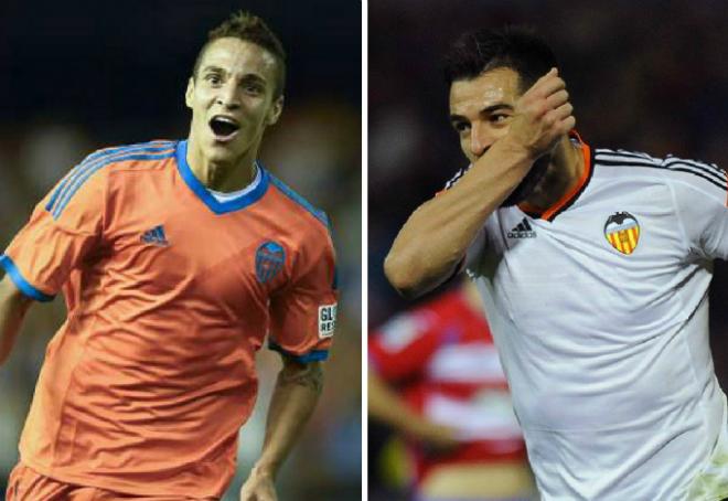 Rodrigo y Negredo han marcado pocos goles en sus primeros 20 duelos en el Valencia CF.