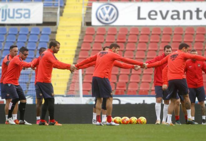 El último entrenamiento del Levante UD antes del partido contra el Málaga