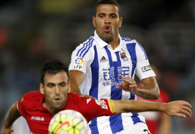 Jonathas de Jesús, en un partido con la Real Sociedad