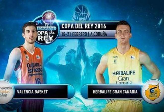 Sorteo de la Copa del Rey con Valencia Basket enfrentándose a Gran Canaria.