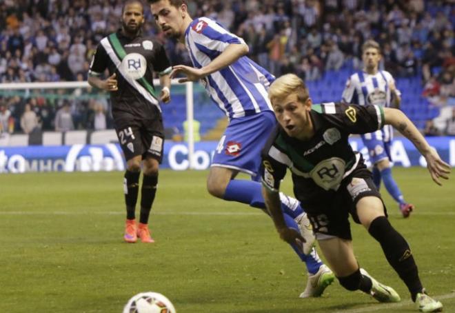 Fede Cartabia, en las filas del Córdoba, jugando contra el Depor.