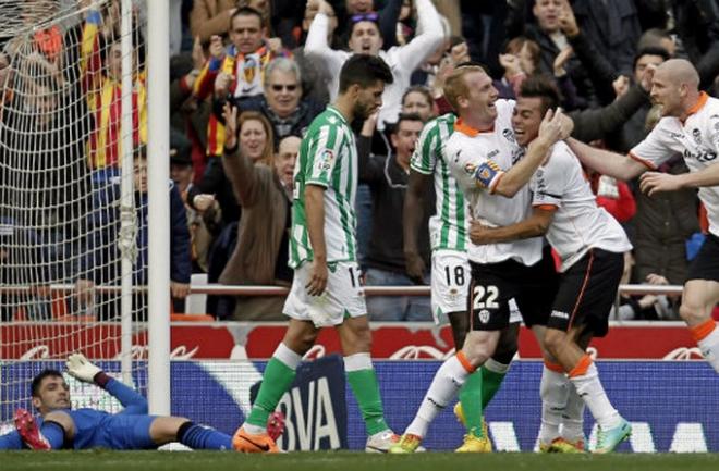 El Valencia goleó al Betis en su última visita.