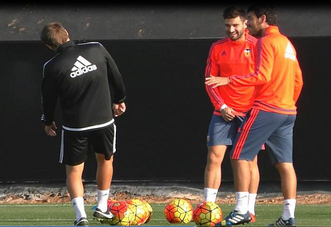 Parejo y Barragán, en un entrenamiento