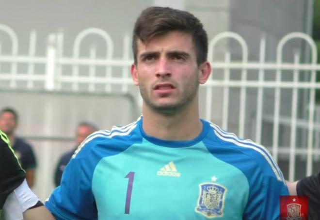 El valencianista Antonio Sivera, con la Selección española campeona de Europa sub 19