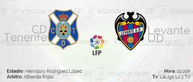 El Levante UD se mide al Tenerife en el Heliodoro Rodríguez López con motivo de la jornada 39 de la Liga 1|2|3.