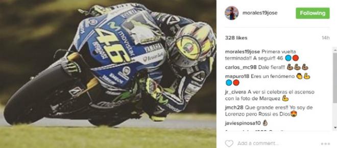 El mensaje de José Morales en Instagram comparando al Levante UD con Valentino Rossi