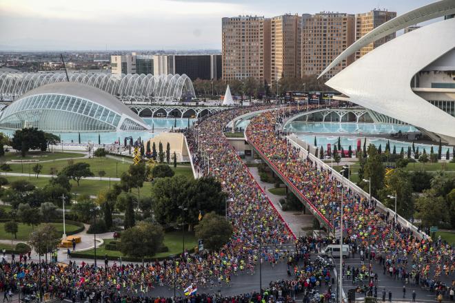Espectacular imagen del Maratón Valencia.