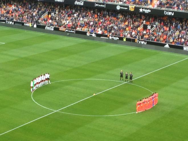 Minuto de silencio en un partido de LaLiga.