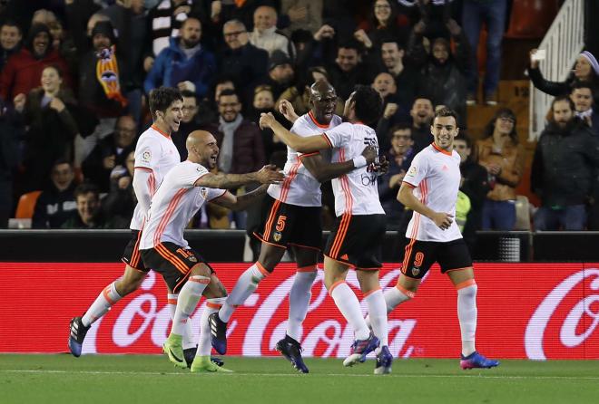 Mangala celebra el gol contra el Leganés.