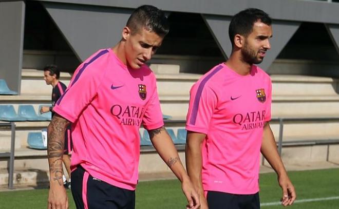 Tello y Montoya en su etapa en el Barcelona.