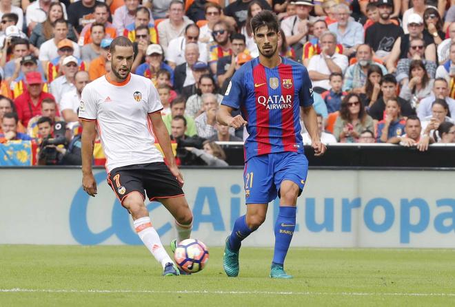 André Gomes en su última visita a Mestalla.