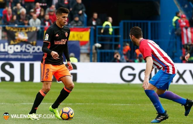 Cancelo en el envite frente al Atlético.