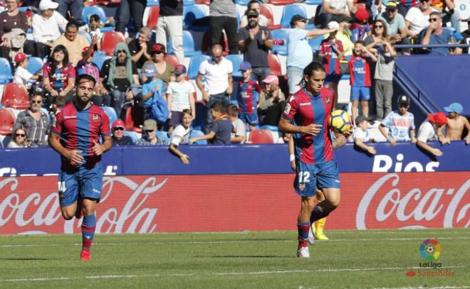 Ünal celebrando su primer gol como granota (Foto: LaLiga).