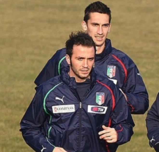 Pazzini y Astori, en un entrenamiento con la selección de Italia (Instagram de Pazzini).