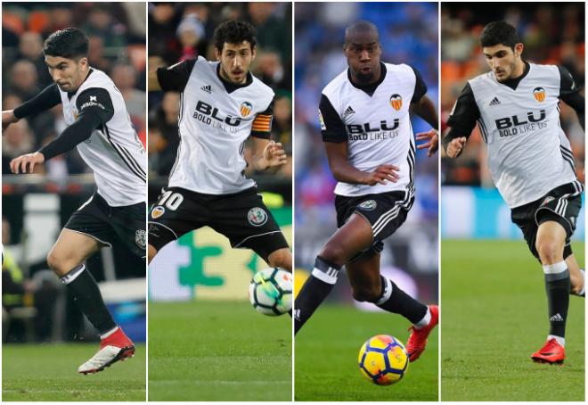 Soler, Kondogbia, Parejo y Guedes volvieron a jugar juntos.