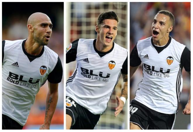 Zaza, Santi Mina y Rodrigo han brillado en el Valencia.
