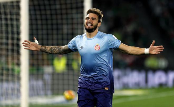 Portu celebra un gol contra el Betis esta temporada.