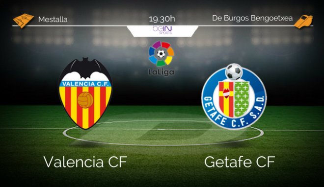 El Valencia recibe al Getafe en Mestalla.