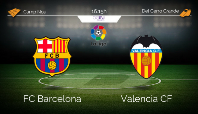 El Valencia visita al FC Barcelona en el Camp Nou.