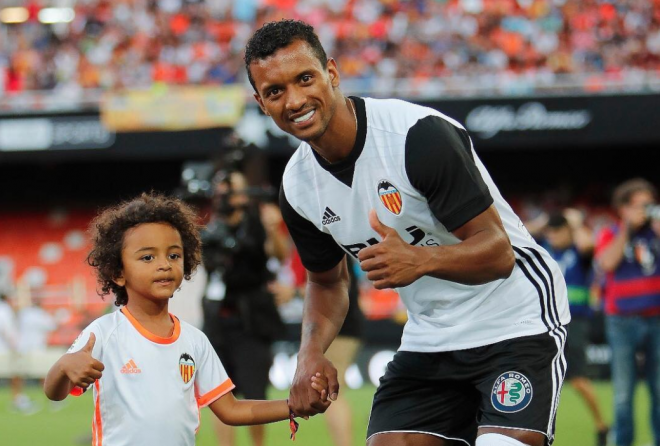 Nani, el día de la presentación del Valencia.