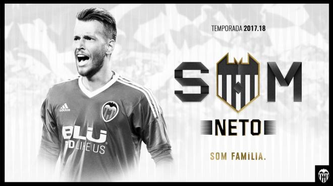 Neto ya es jugador del Valencia CF. (Foto: Valencia CF)