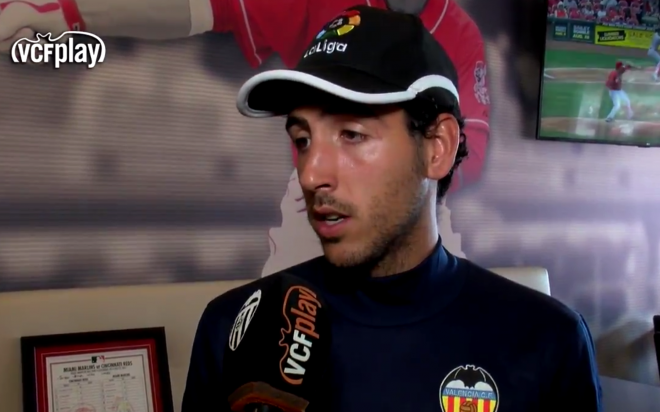 Dani Parejo habló tras el partido de béisbol.