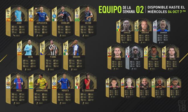 Team of the week 2 de FIFA 18.