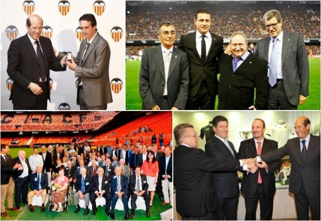 Algunas de las últimas insignias impuestas por el Valencia CF.