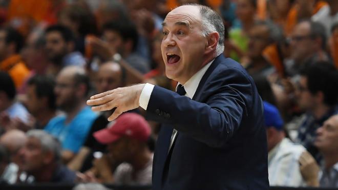 Laso, durante el encuentro de ayer (Foto: ACB Photo).