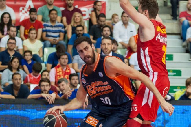 Joan Sastre en el partido de la primera vuelta.