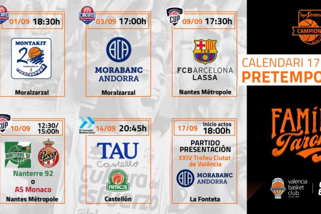 Calendario pretemporada Valencia Basket.