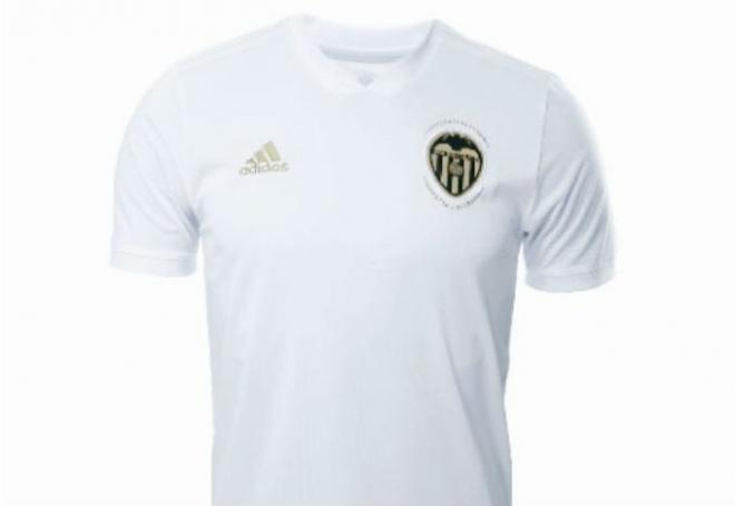 Así es la camiseta del Centenario del Valencia que comercializan en Méjico.