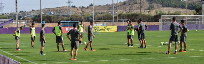 Jugadores del Real Valladolid durante un entrenamiento