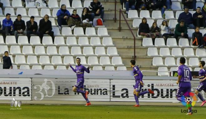 Juan Villar en un partido con el Real Valladolid.