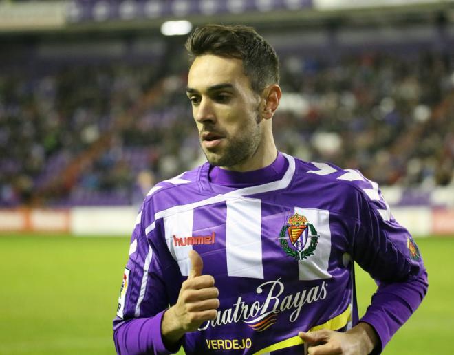 Guzmán Casaseca, en un partido con el Real Valladolid.