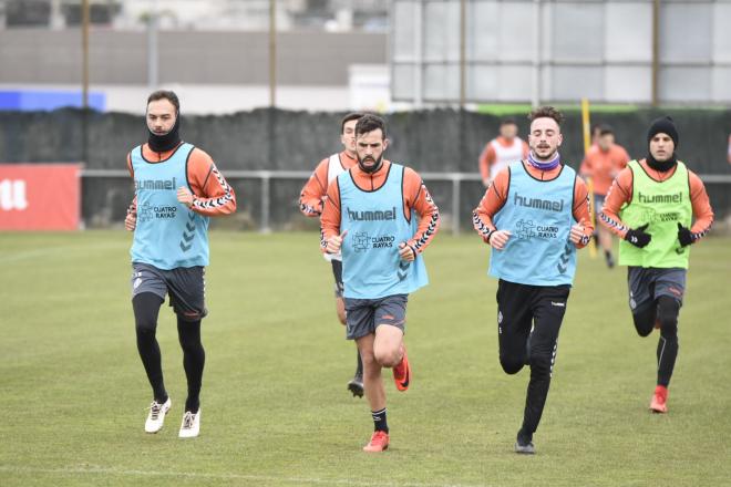 Los jugadores, en la sesión.