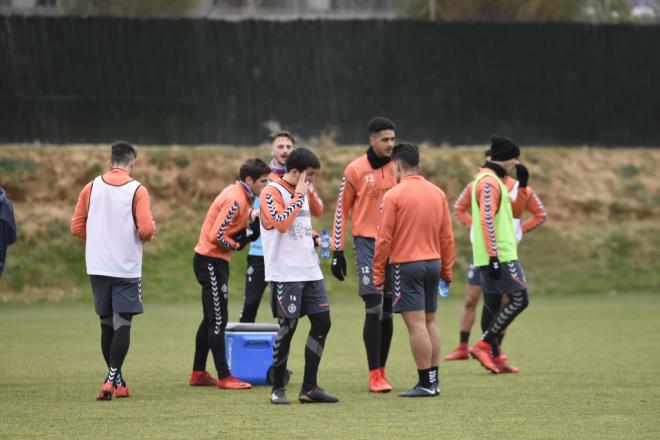 Los jugadores, en un entrenamiento.