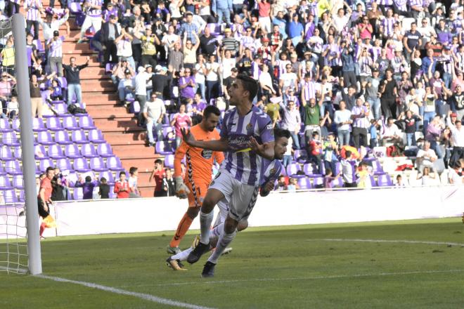 Jaime Mata celebra el gol al CD Lugo.