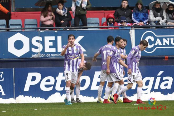 Jaime Mata celebra uno de sus goles en Pamplona.