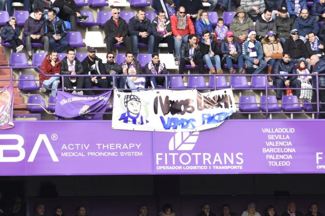 Pancarta dedicada a Luismi (Foto: A. Domingo).