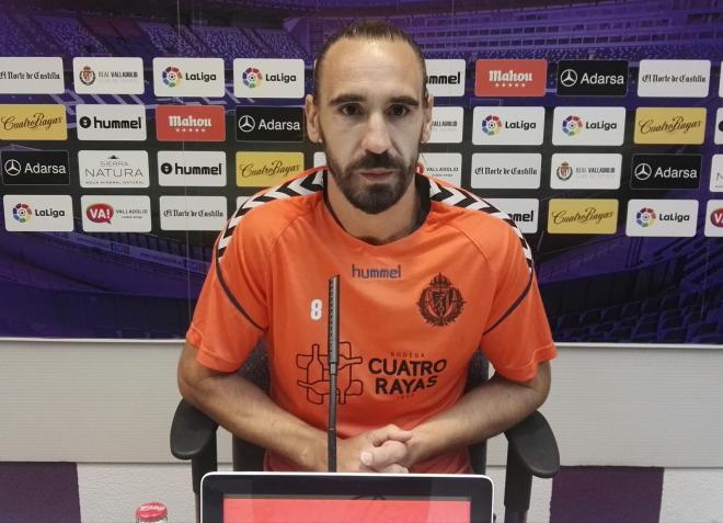 Borja, en la sala de prensa del Estadio José Zorrilla.
