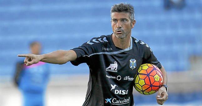 Martí, durante un entrenamiento con el Tenerife.