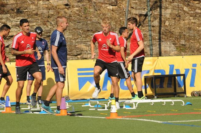 Wass en un entrenamiento del Celta | E.A.